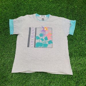 Vintage 1989 Colorado Columbine Flower Shirt Womens Large 21x25 USA